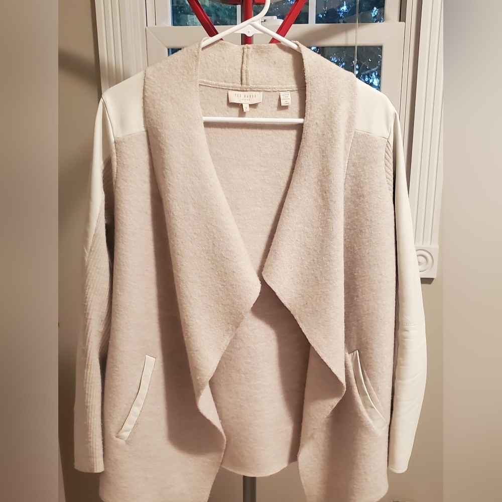 Ted Baker Hazie Boiled Wool Wrap Leather Trim - Picture 5 of 16